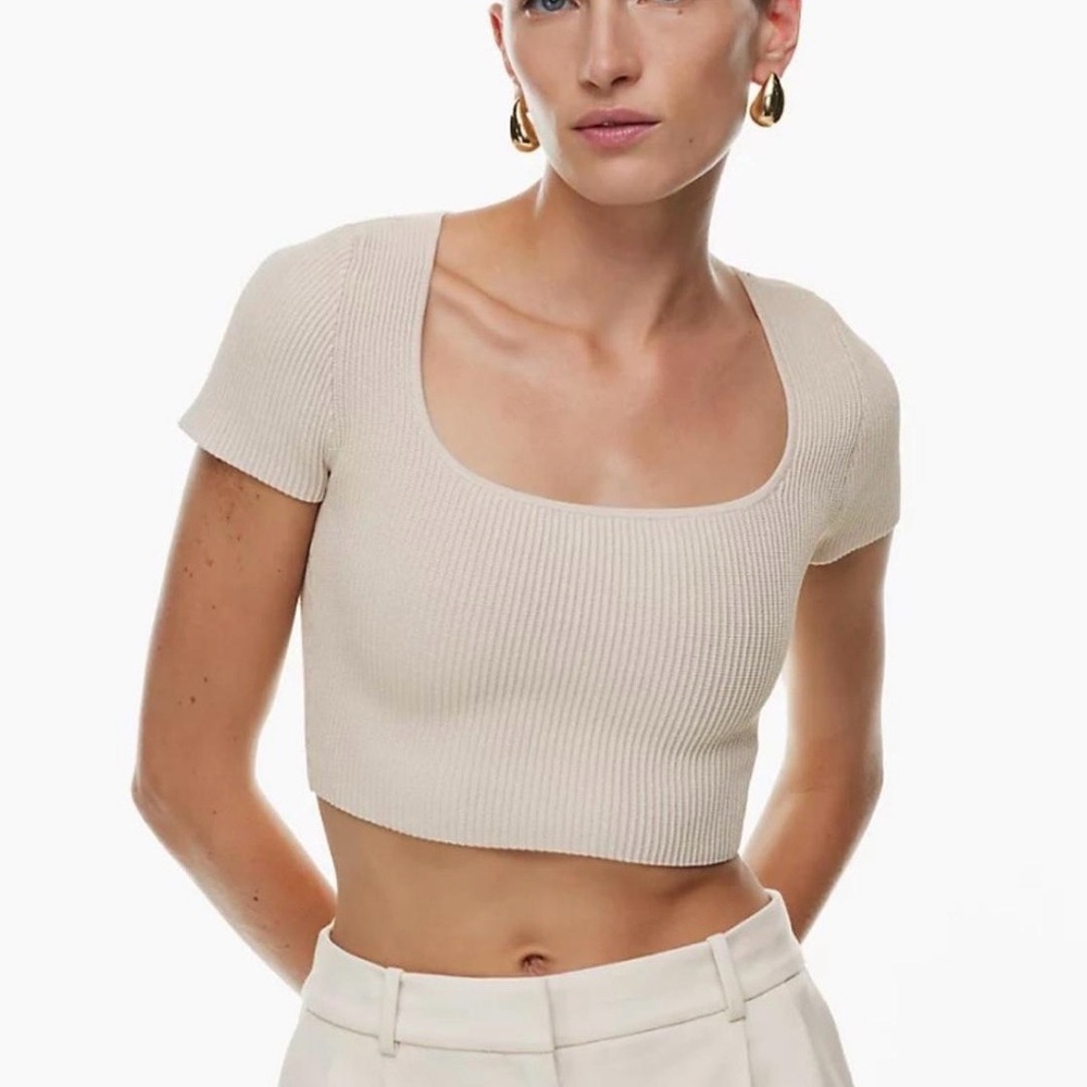 Aritzia Babaton Sculpt Knit Squareneck Top